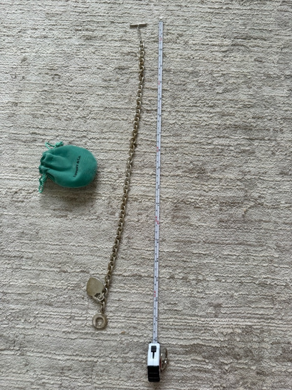 Tiffany & Co. Sterling Silver Toggle Charm Necklace with Teal Pouch - Picture 7 of 7